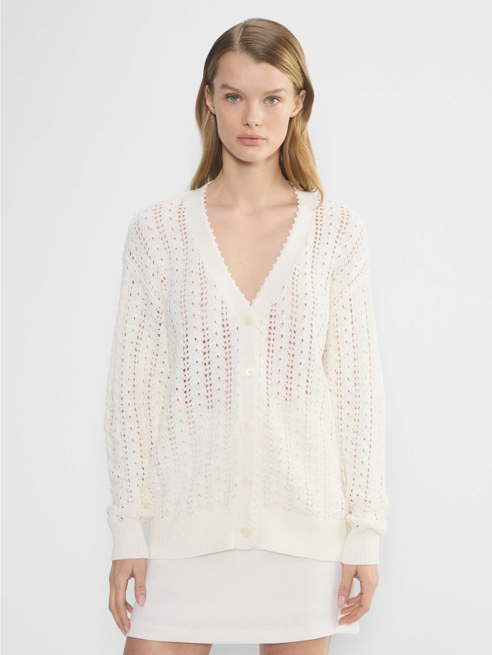 moving sale 💕 - aritzia reverence soft white/opal cardigan size small